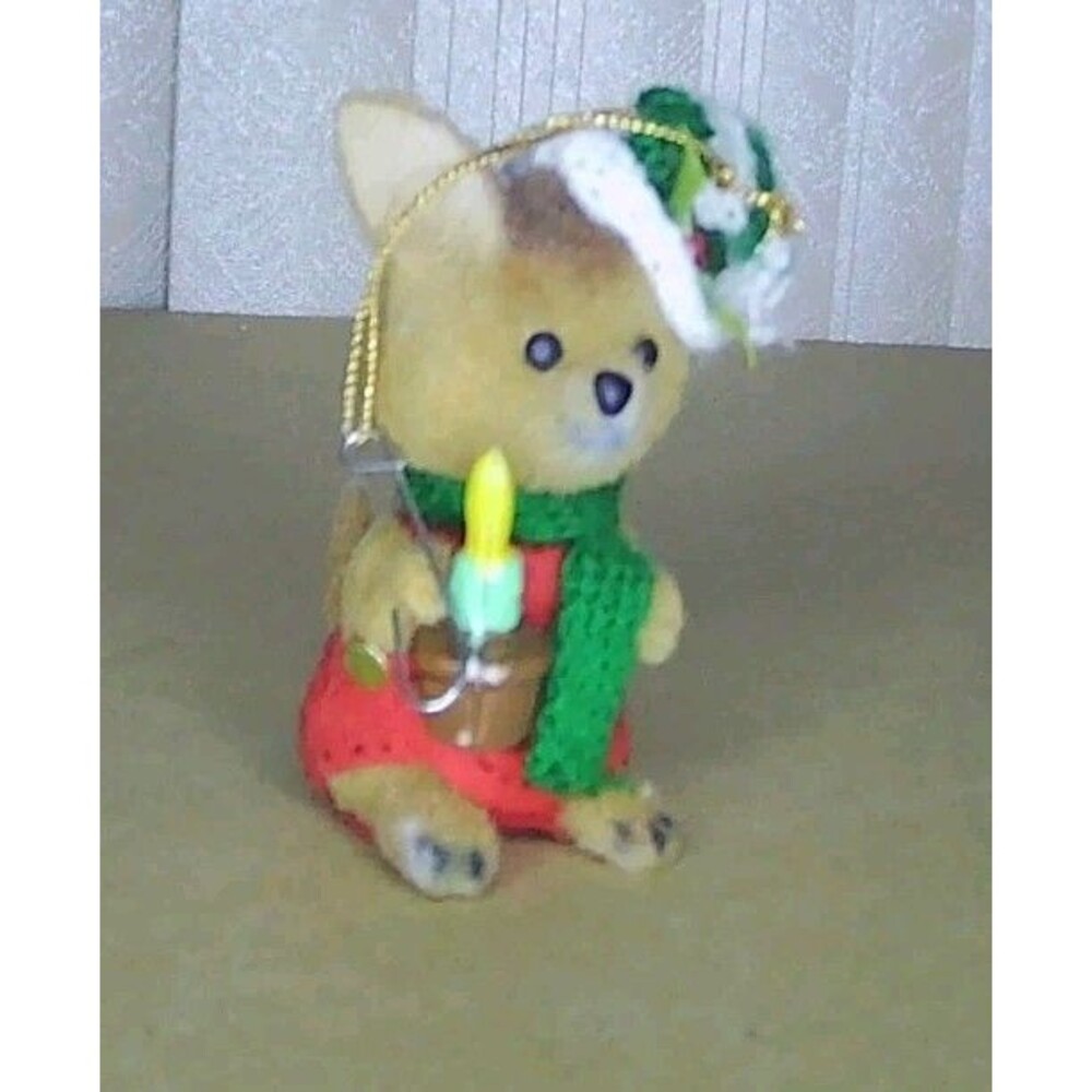 Vintage Morgan Inc Flocked Kangaroo "Sydney" 3 Inch Animal Christmas Ornament